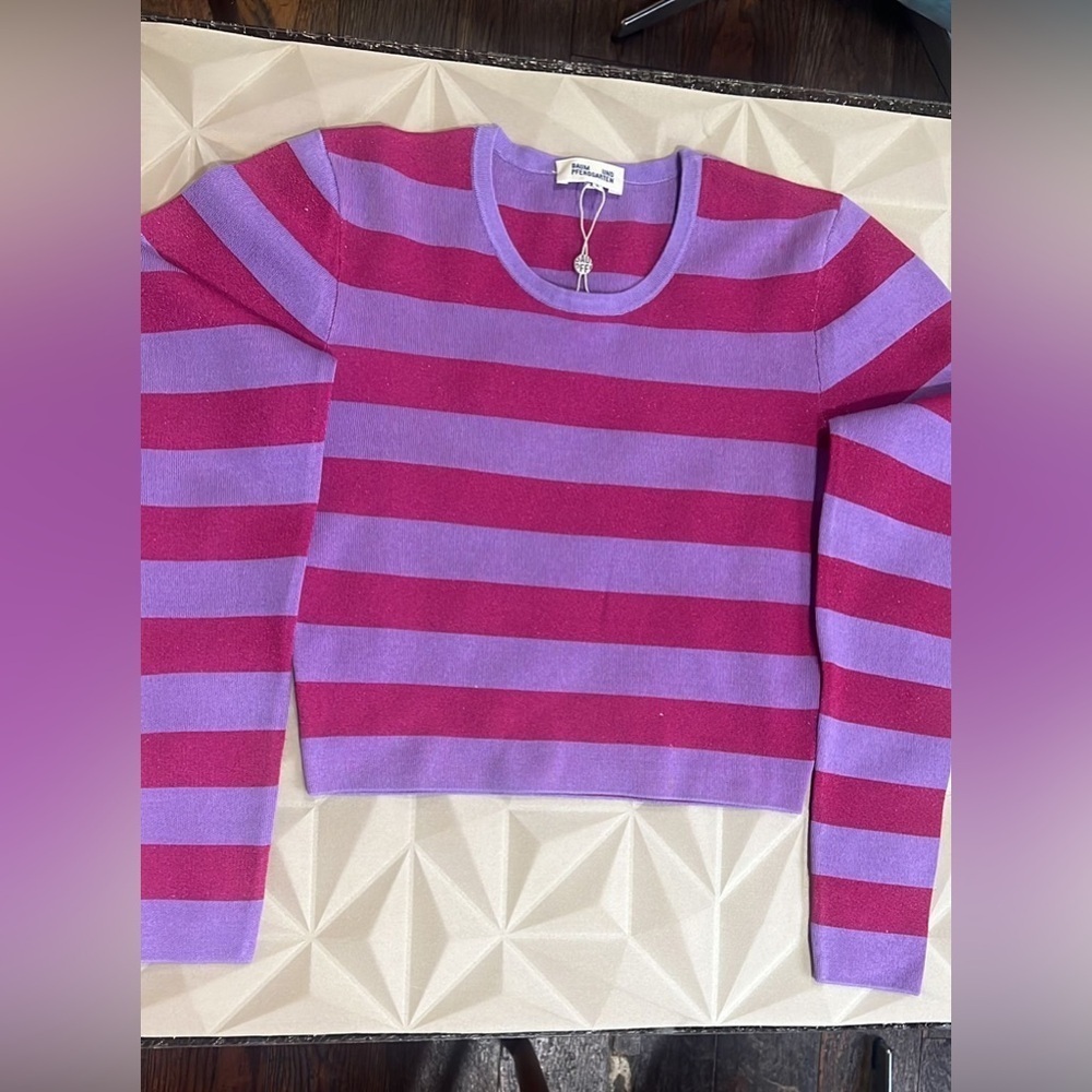 NWT Baum und Pferdgarten Purple and Pink Striped Top size S